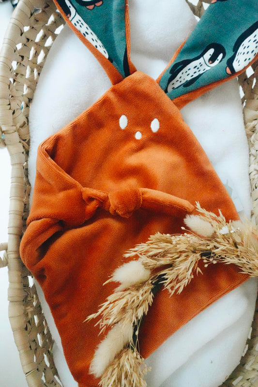 Doudou Velours Mini Noeuds - Pingouins