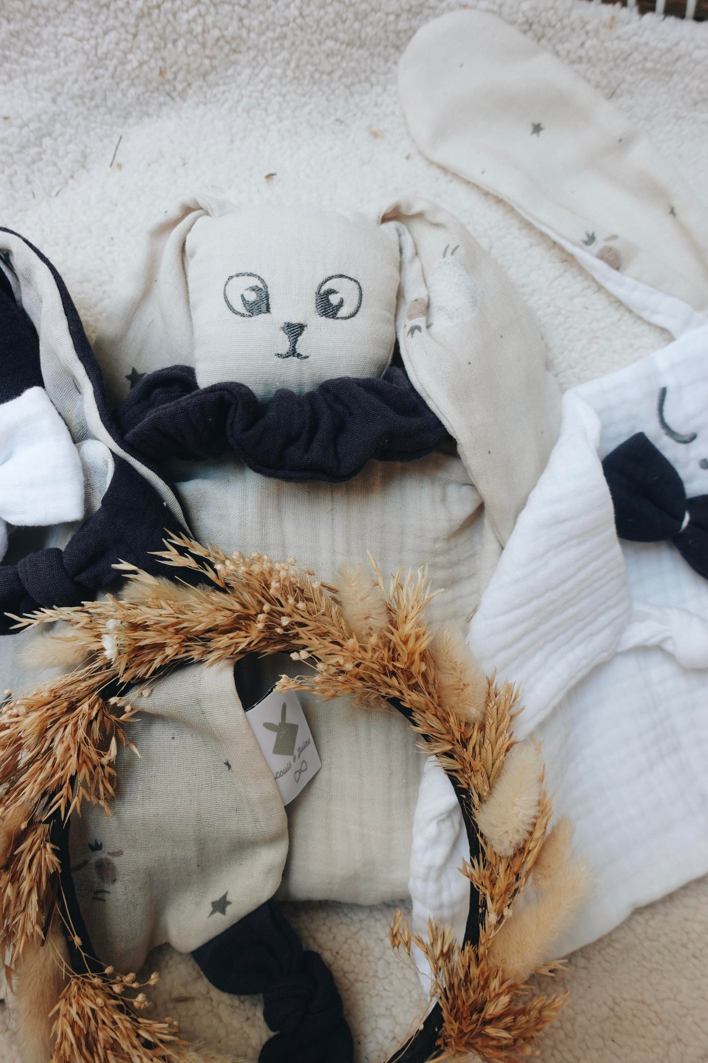 Doudou Lange Mini Noeuds - Moutons