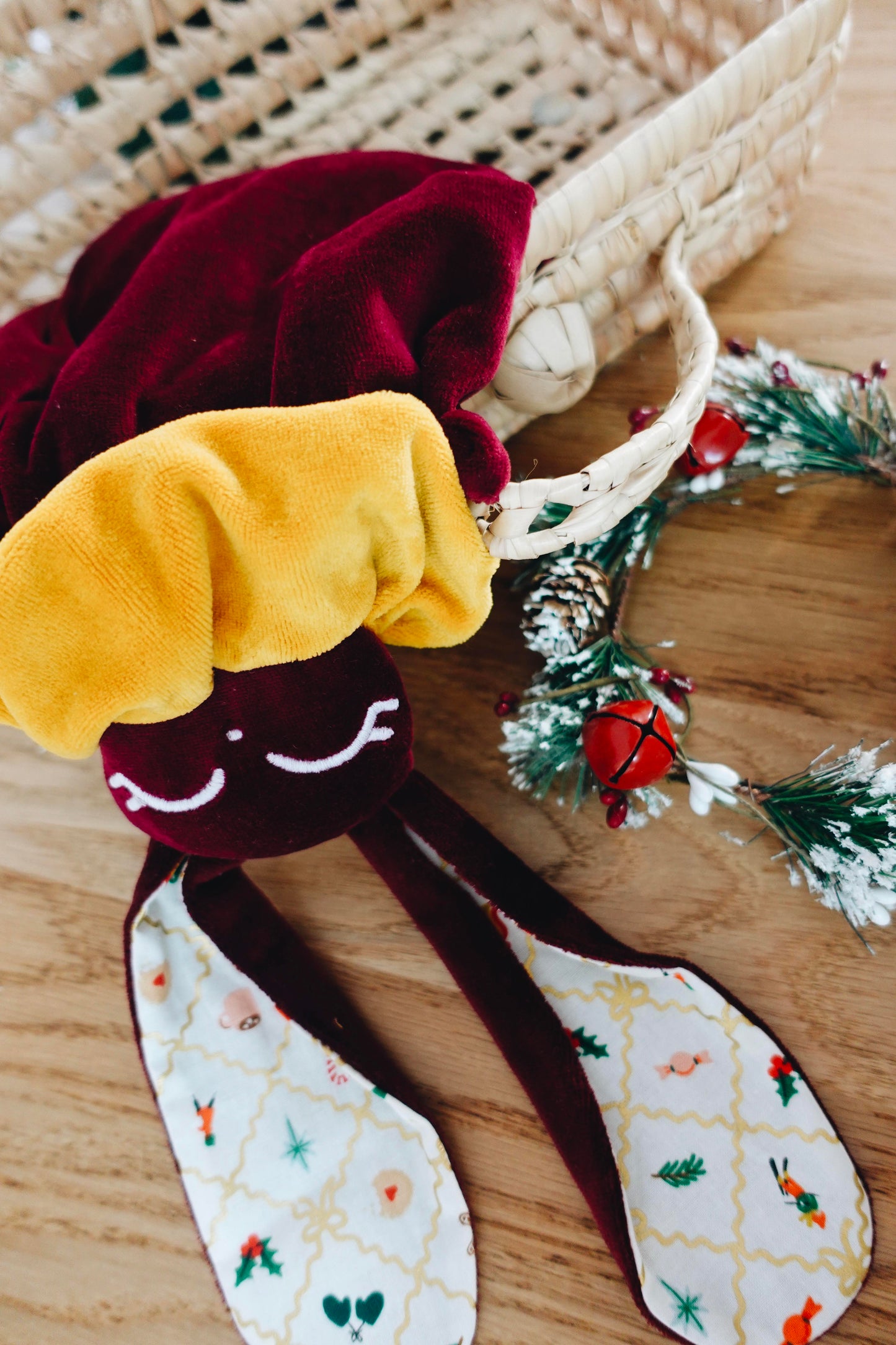 Bouillotte noyaux de cerise velours - Holiday Argyle