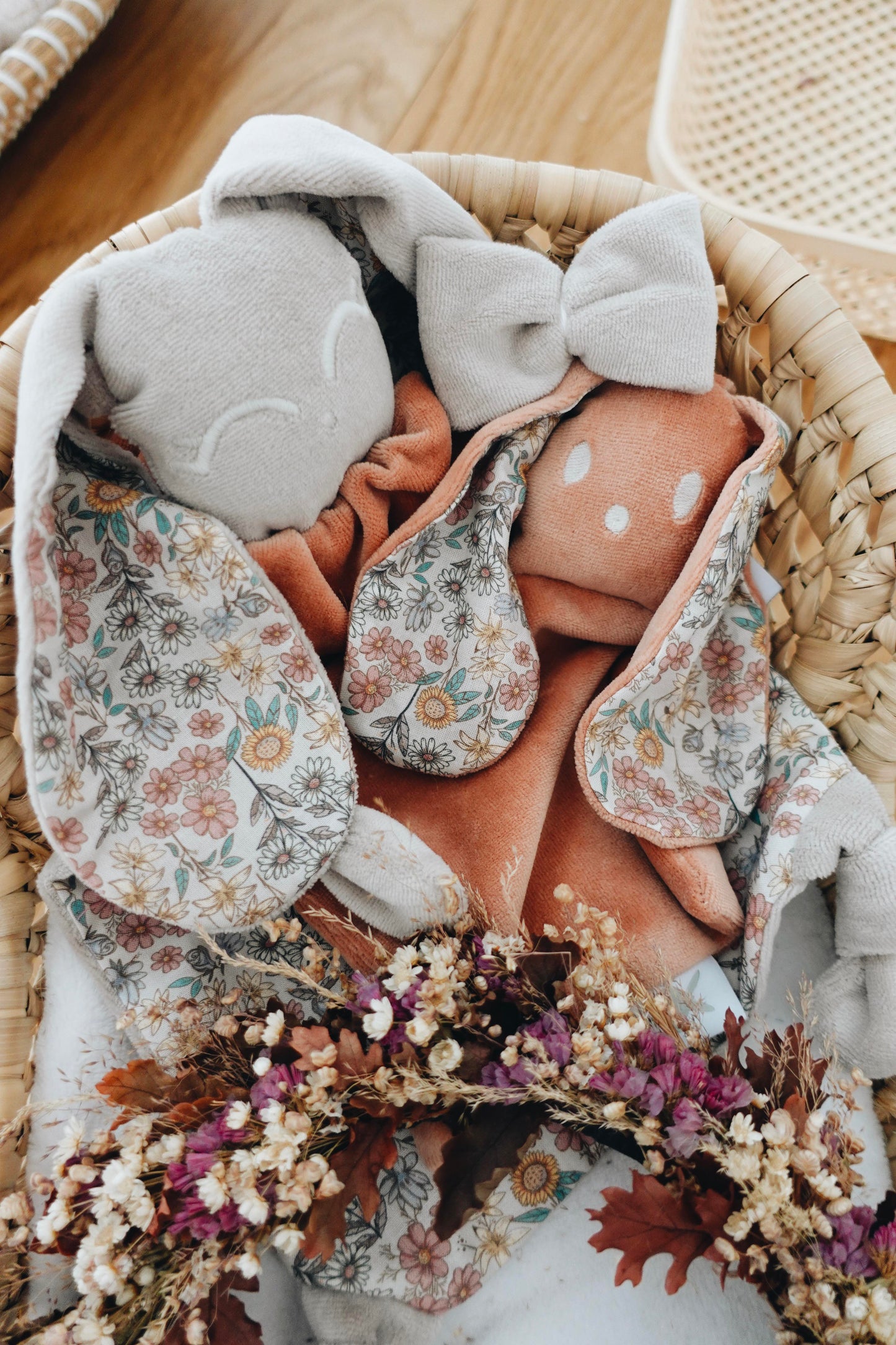 Bébé Doudou Velours - Fleurs des Champs