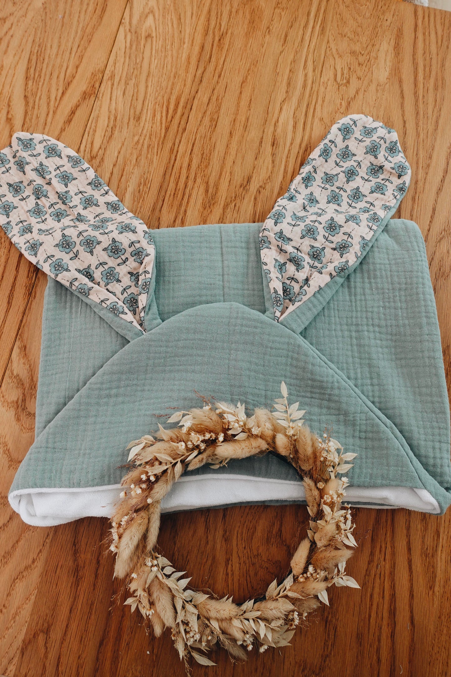 PROTOTYPE - Cape de bain Lange - Turquoise Petals