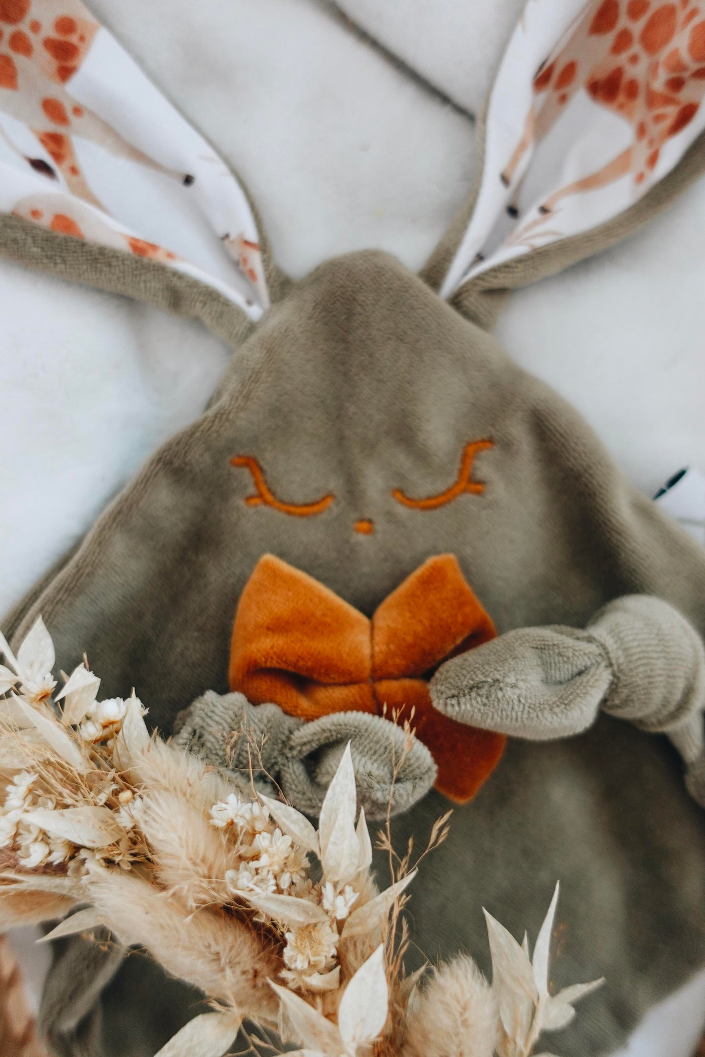 PROTOTYPE - Doudou Velours Mini Noeuds - Girafes