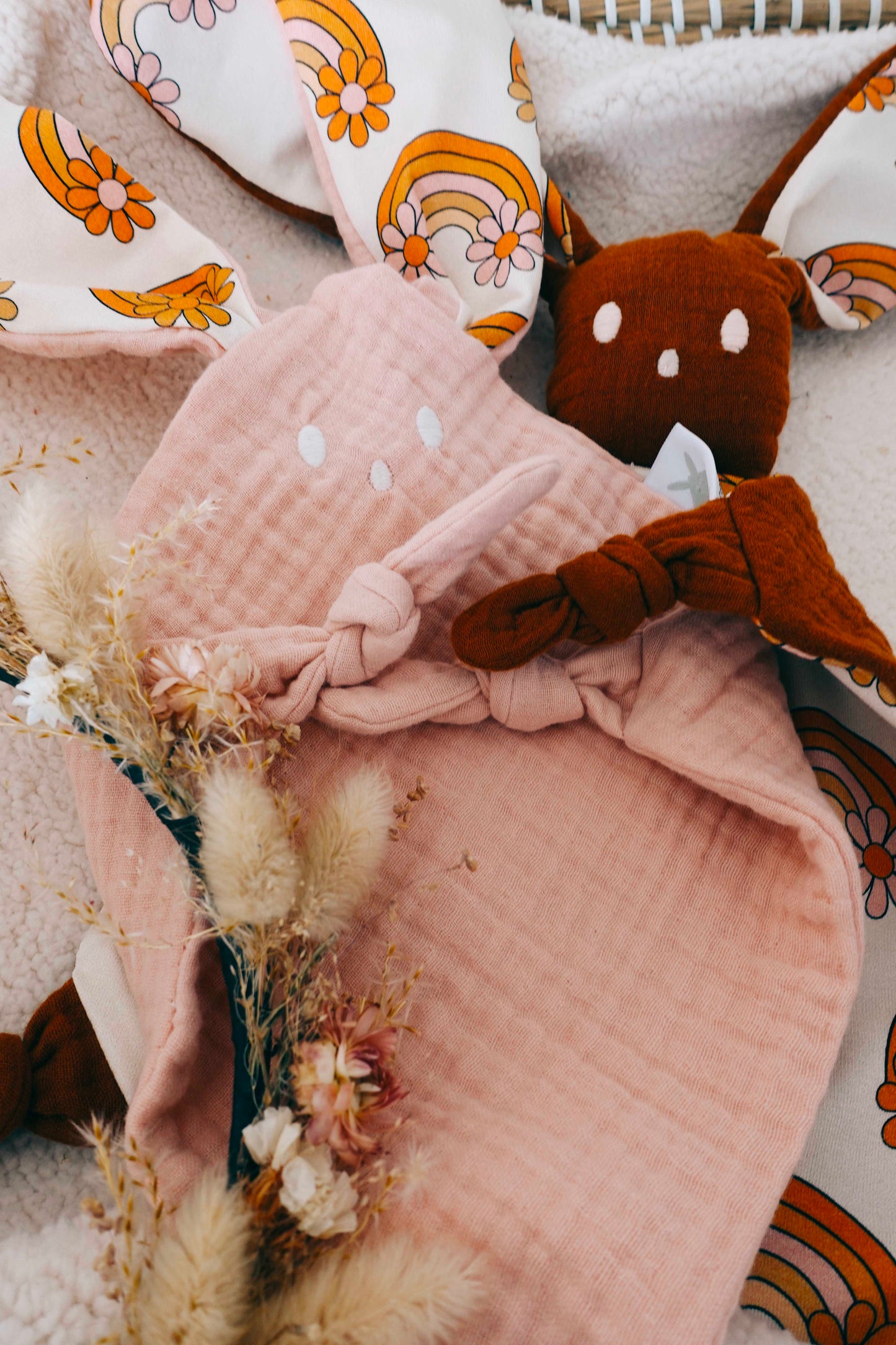 Doudou Lange Mini Noeuds - Flower Rainbow