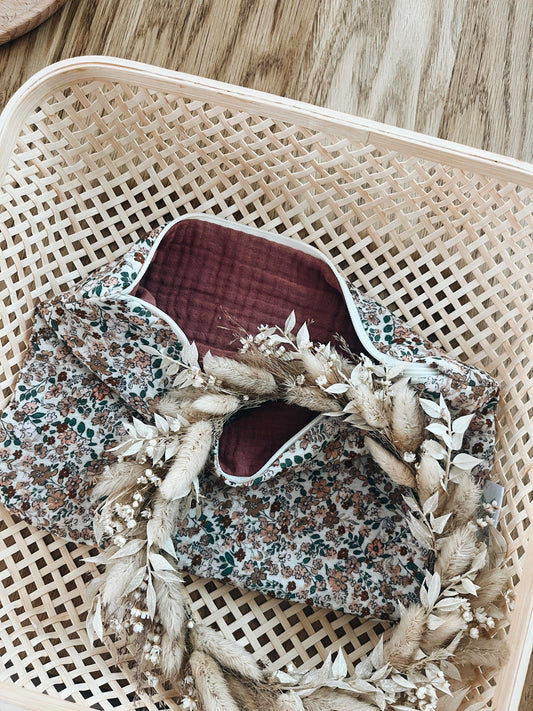 Petite Trousse Fleurs personnalisable - Cadeau de Fin d'Année