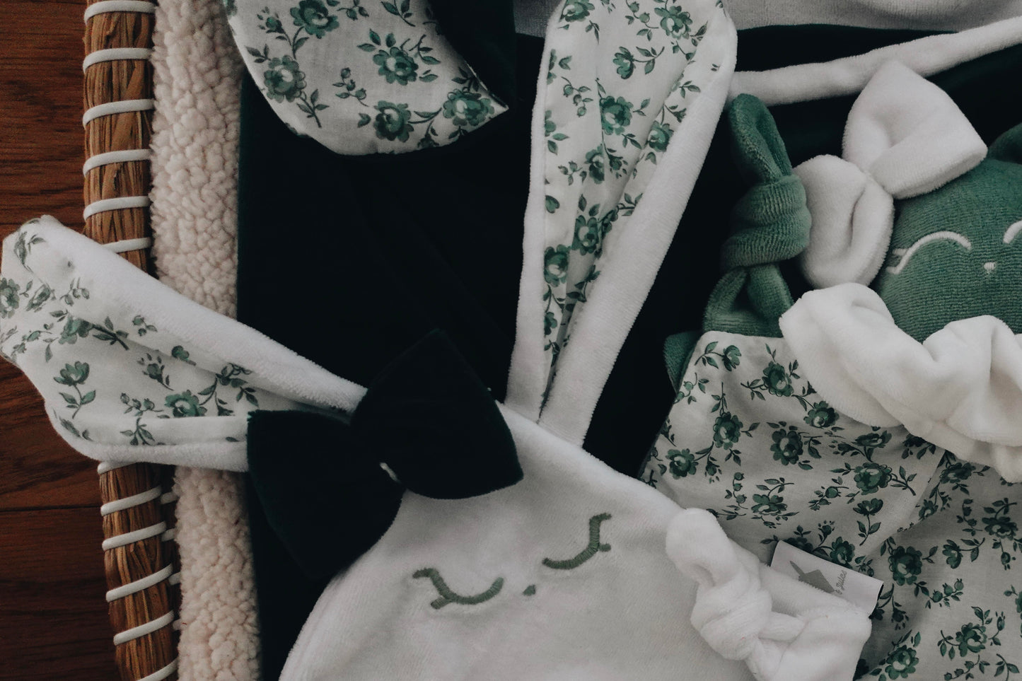 PROTOTYPE - Doudou Velours Mini Noeuds - Roses d'Antan