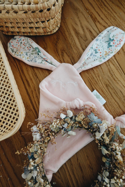 PROTOTYPE - Doudou Velours Mini Noeuds - Cottontails Blossom