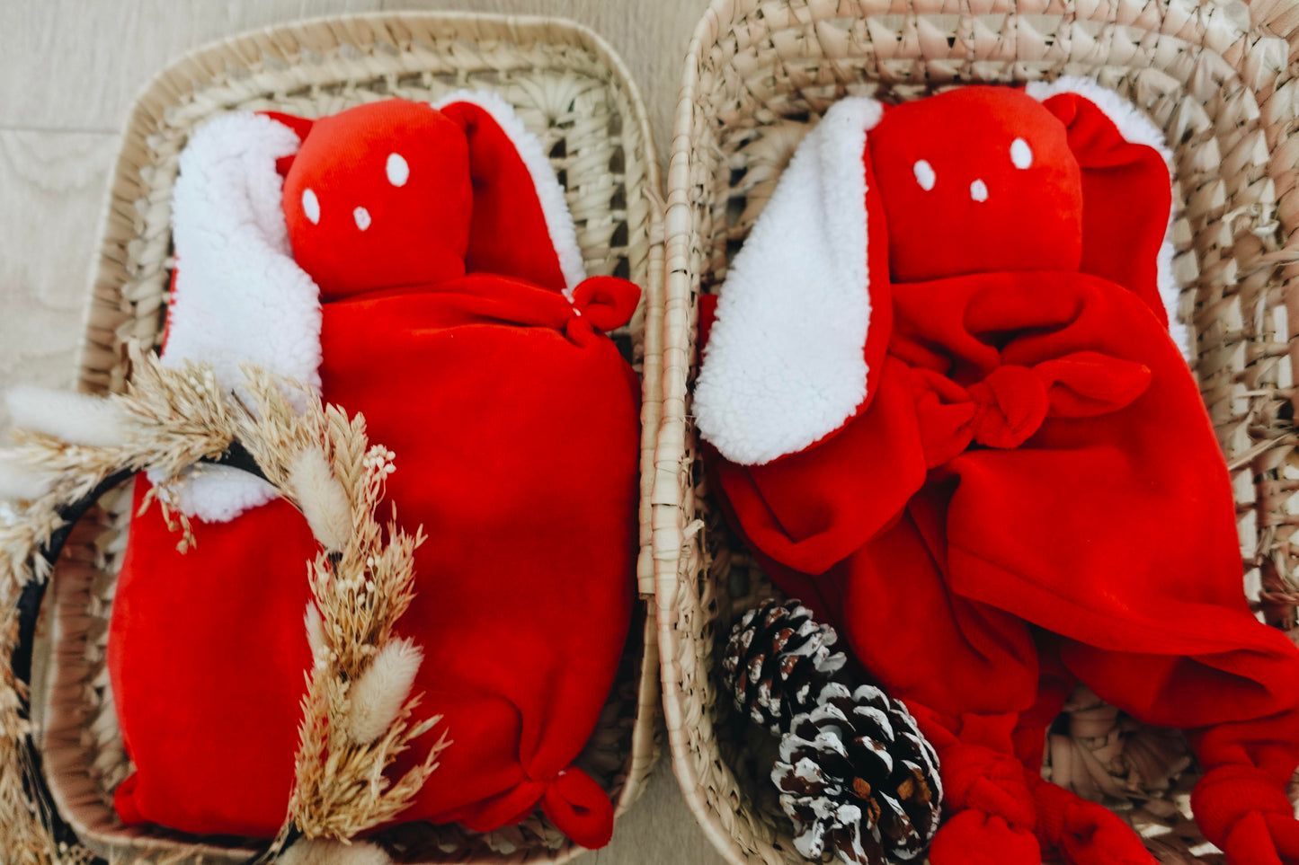 PROTOTYPE - Doudou Velours Câlin Noeuds - Noël Moumoute