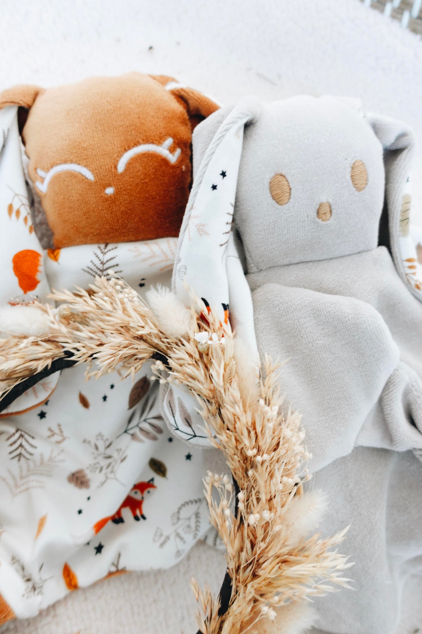 PROTOTYPE - Doudou Velours Câlin Noeuds - Renards