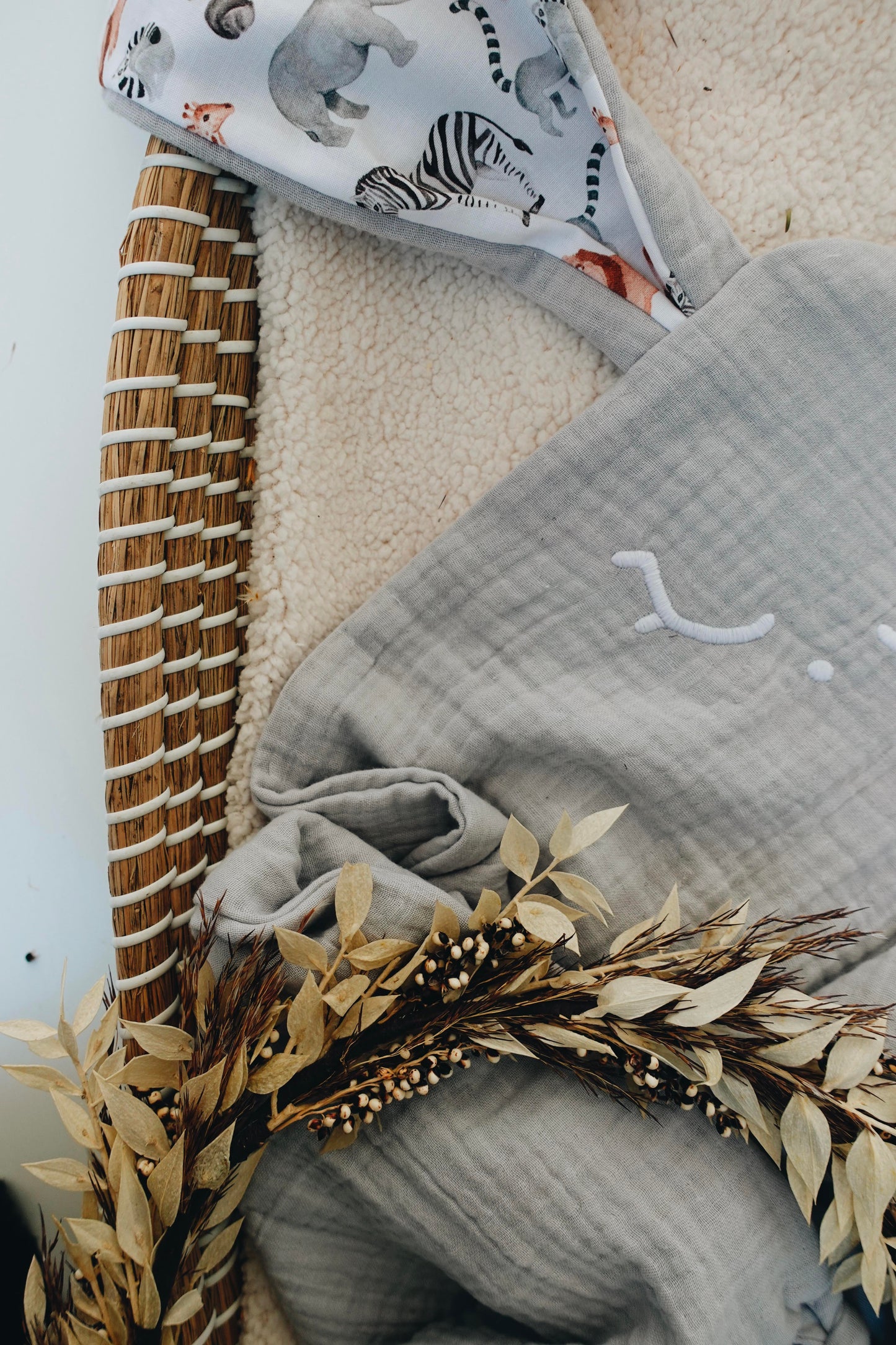 PROTOTYPE - Couverture Lange Noeuds 60x60cm - Safari