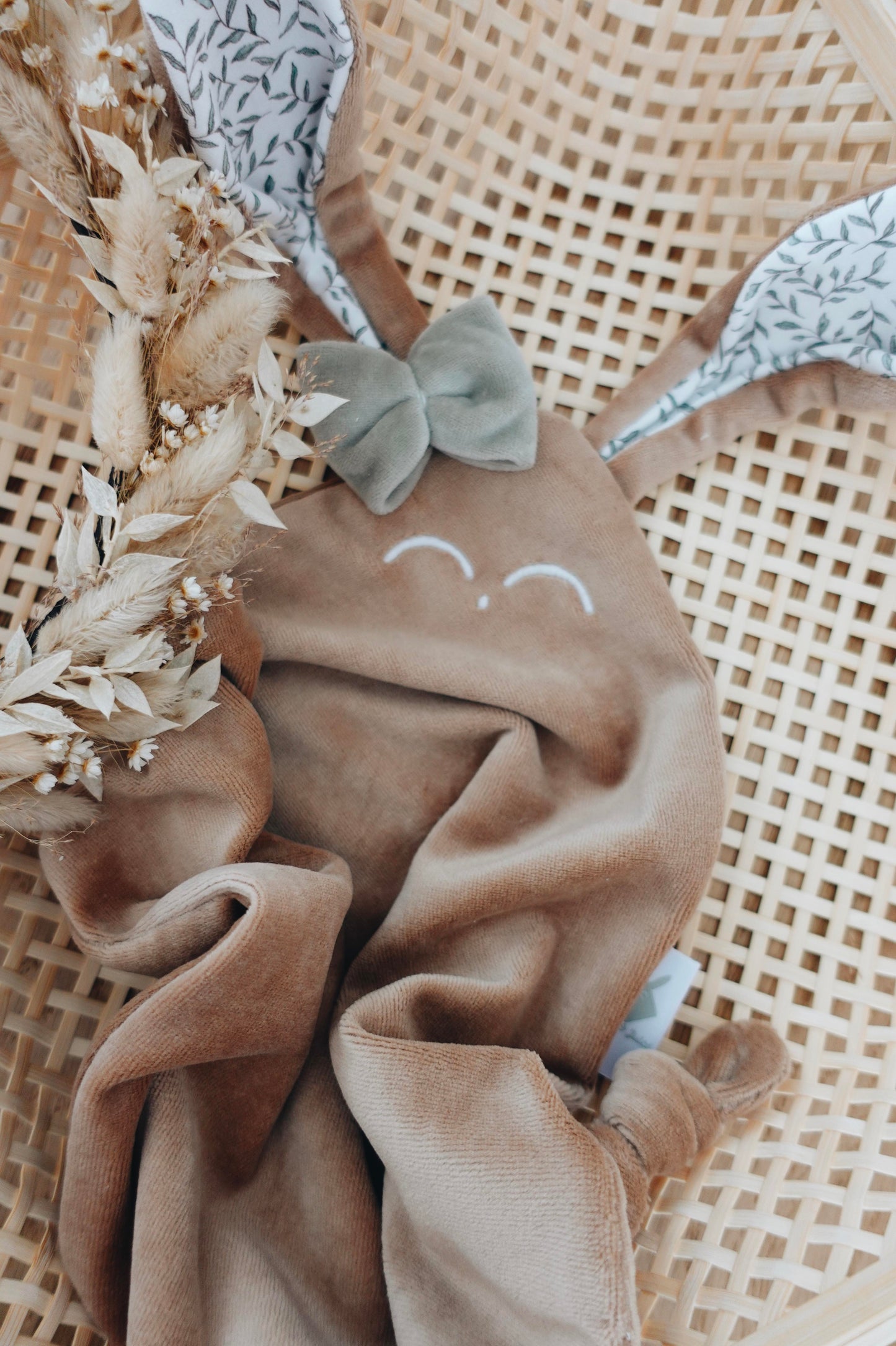 Doudou Velours Classique Noeuds - Green Leaves