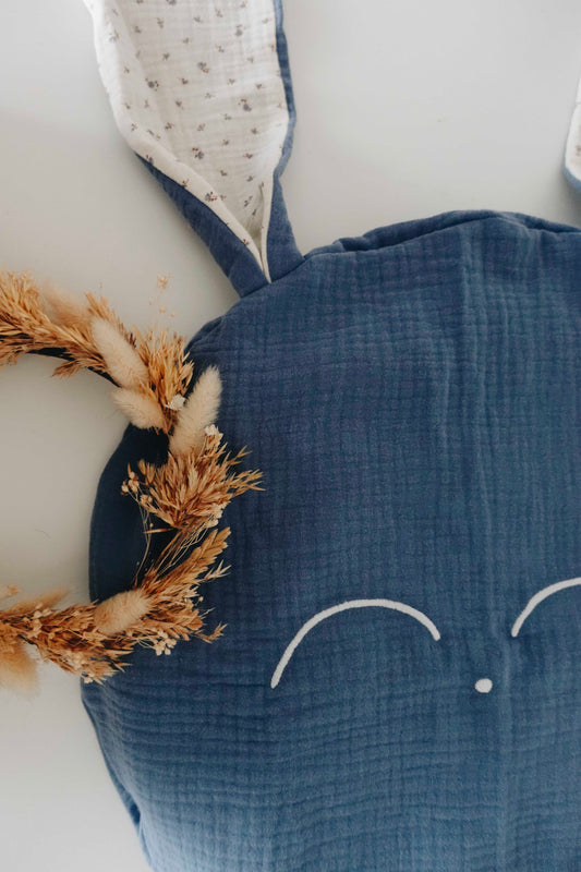 Petit Coussin Lange - Blue Leaves