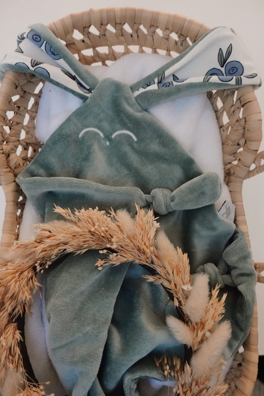 PROTOTYPE - Doudou Velours Classique Noeuds - Blueberries