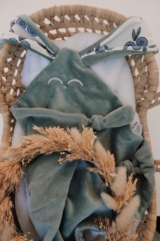 Doudou Velours Classique Noeuds - Blueberries