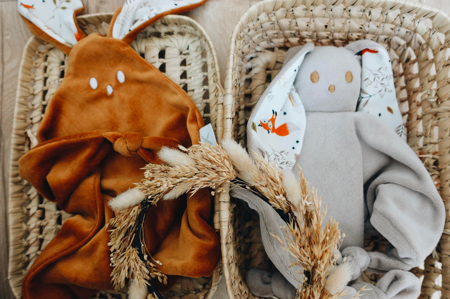 PROTOTYPE - Doudou Velours Classique Noeuds - Renards