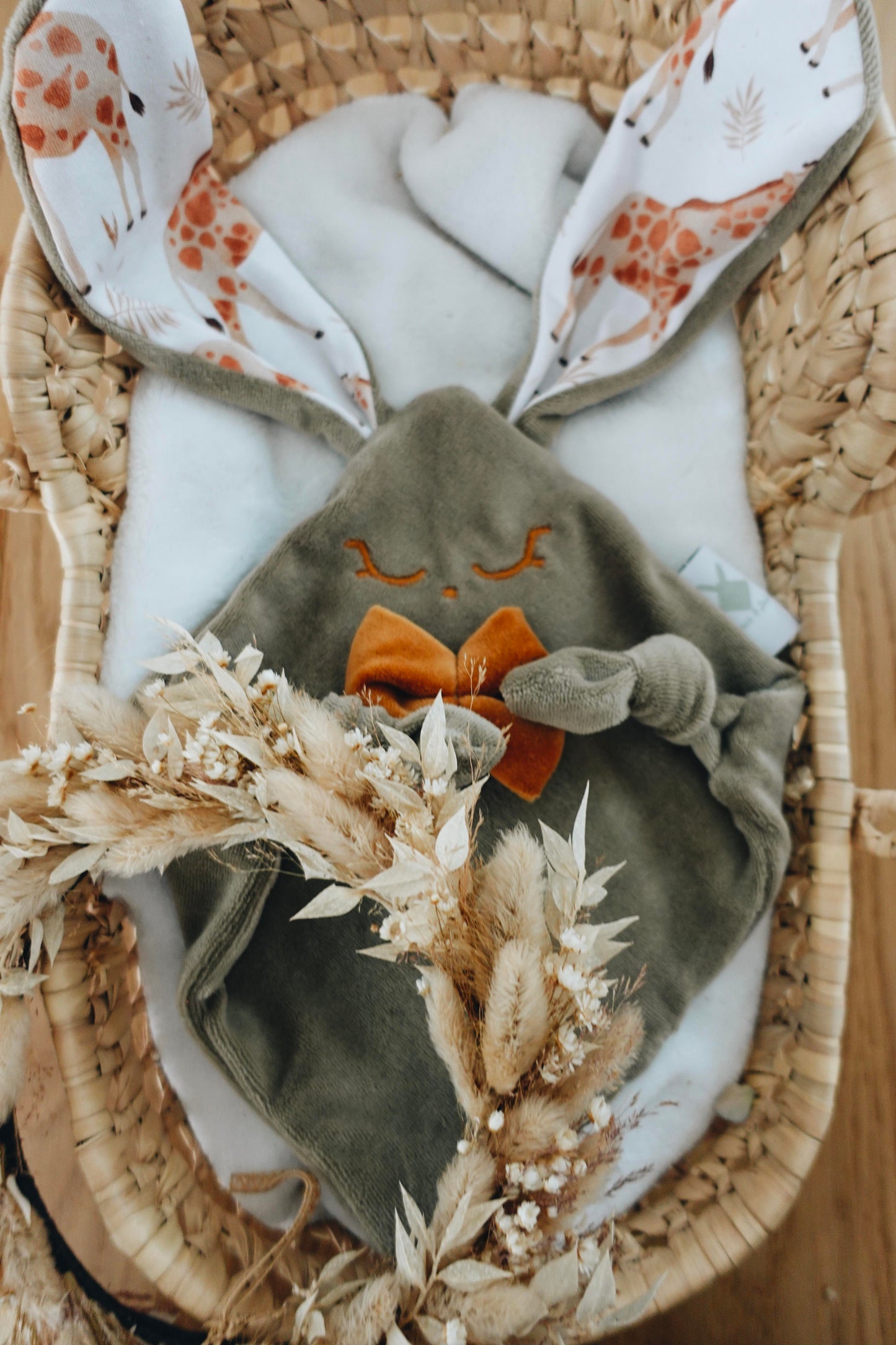 PROTOTYPE - Doudou Velours Mini Noeuds - Girafes