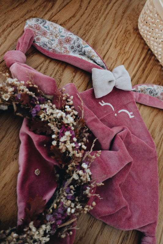 PROTOTYPE - Doudou Velours Classique Noeuds - Fleurs des Champs