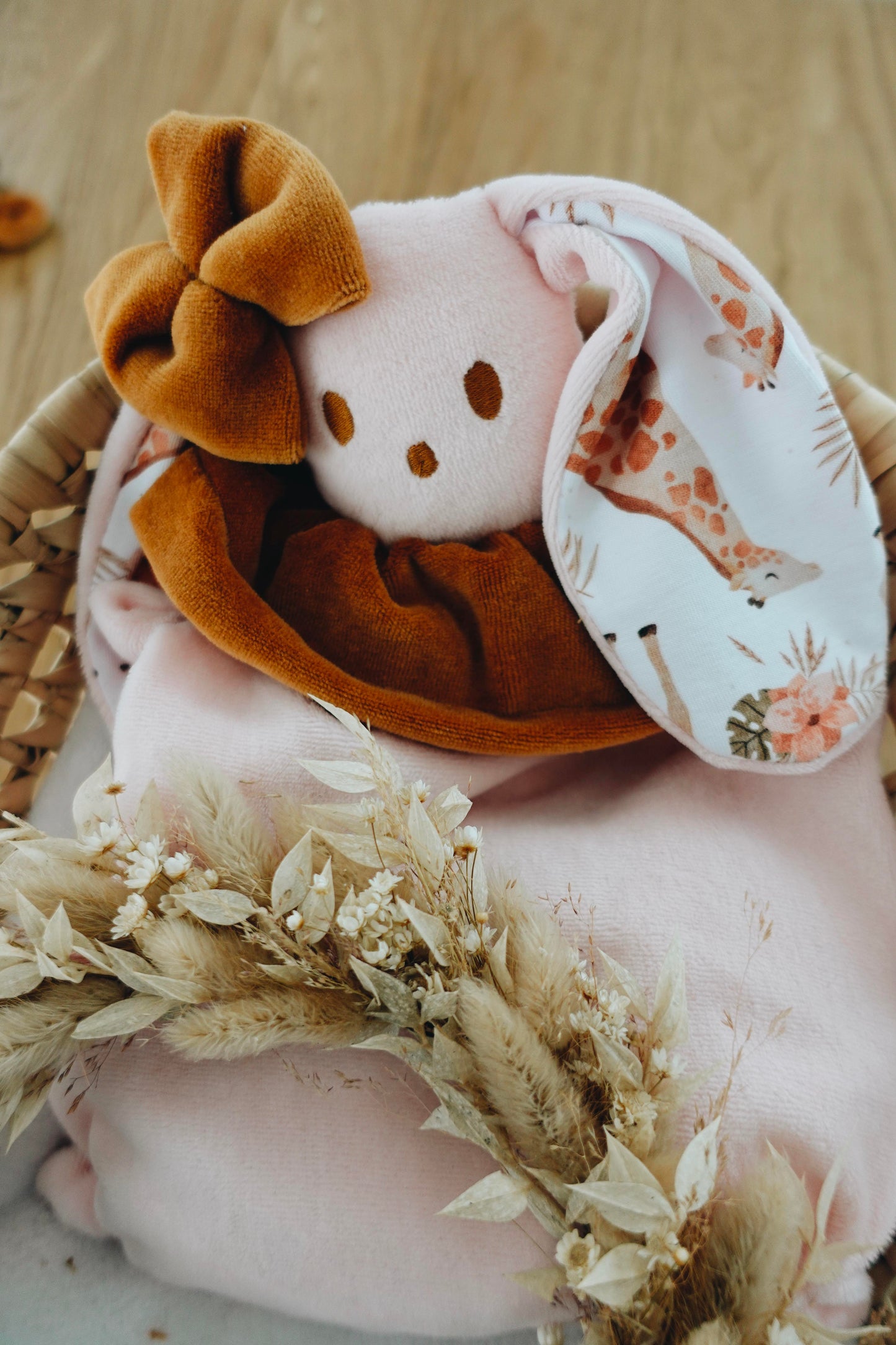 Bouillotte noyaux de cerise Velours - Girafes