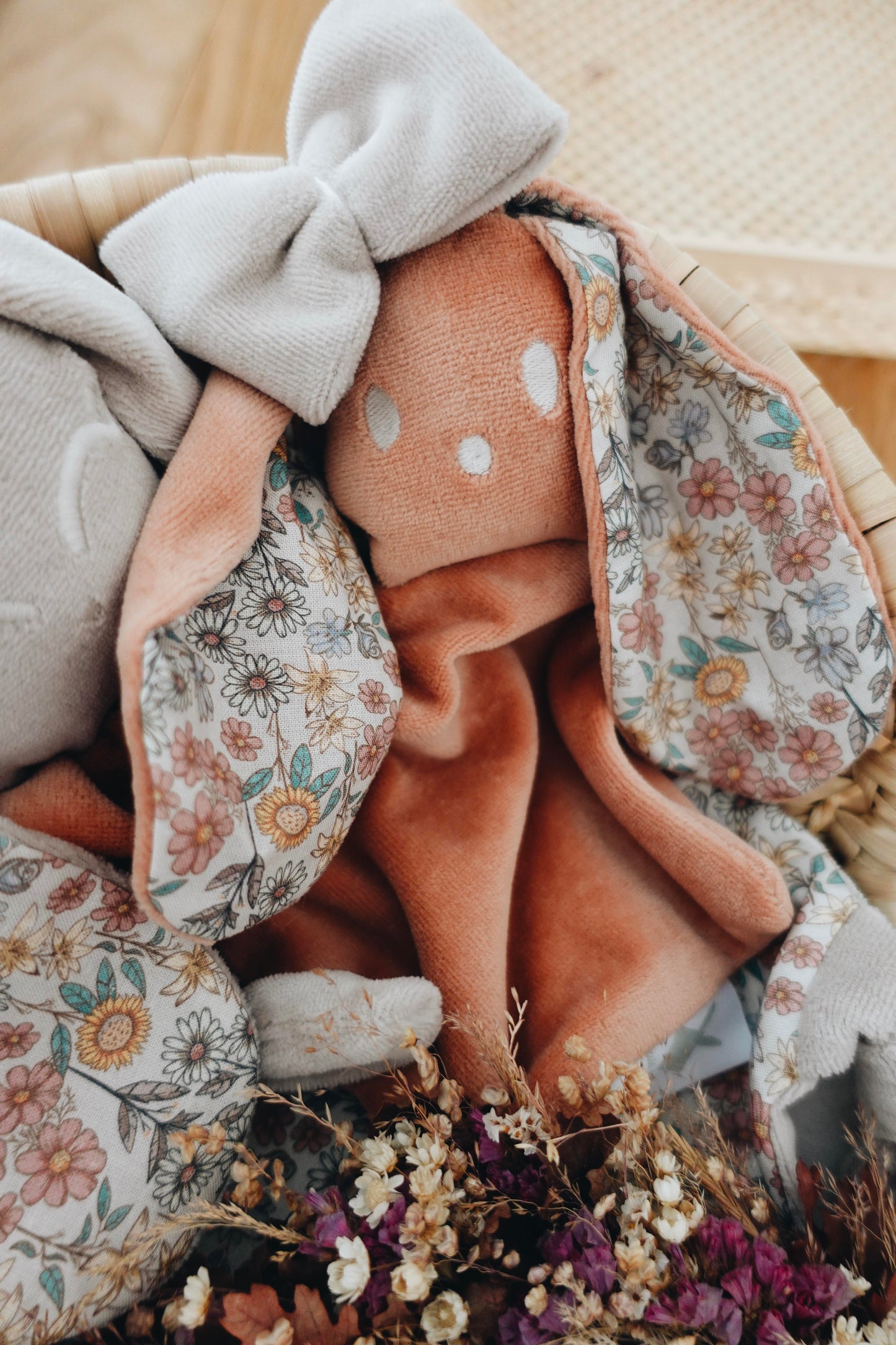 Bébé Doudou Velours - Fleurs des Champs