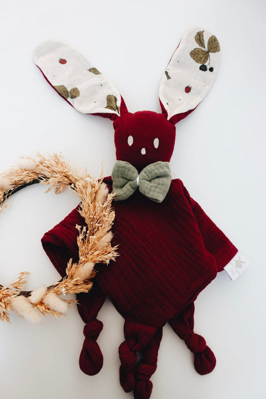 PROTOTYPE - Doudou Lange Câlin Noeuds - Roses d'Automne