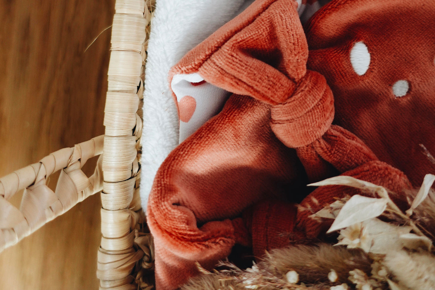 Doudou Velours Mini Noeuds - Coeurs