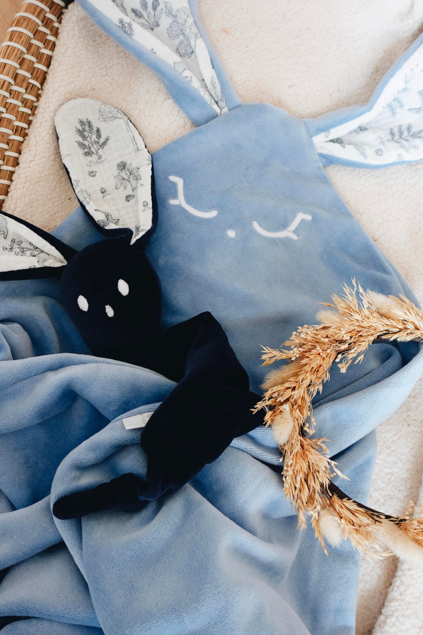 PROTOTYPE - Couverture Velours Noeuds 60x60cm - Forêt