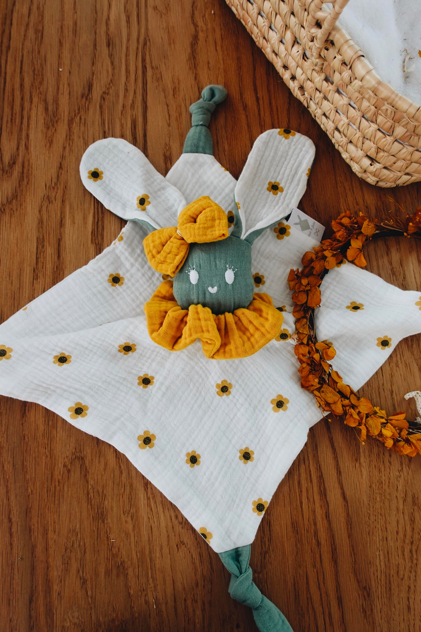 Doudou Lange Câlin Noeuds - Yellow Daisies