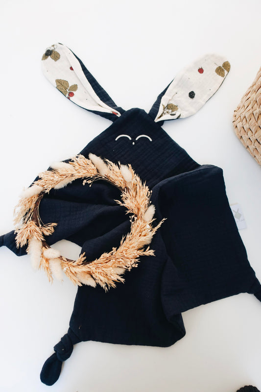 Doudou Lange Cocooning Noeuds - Roses d'Automne