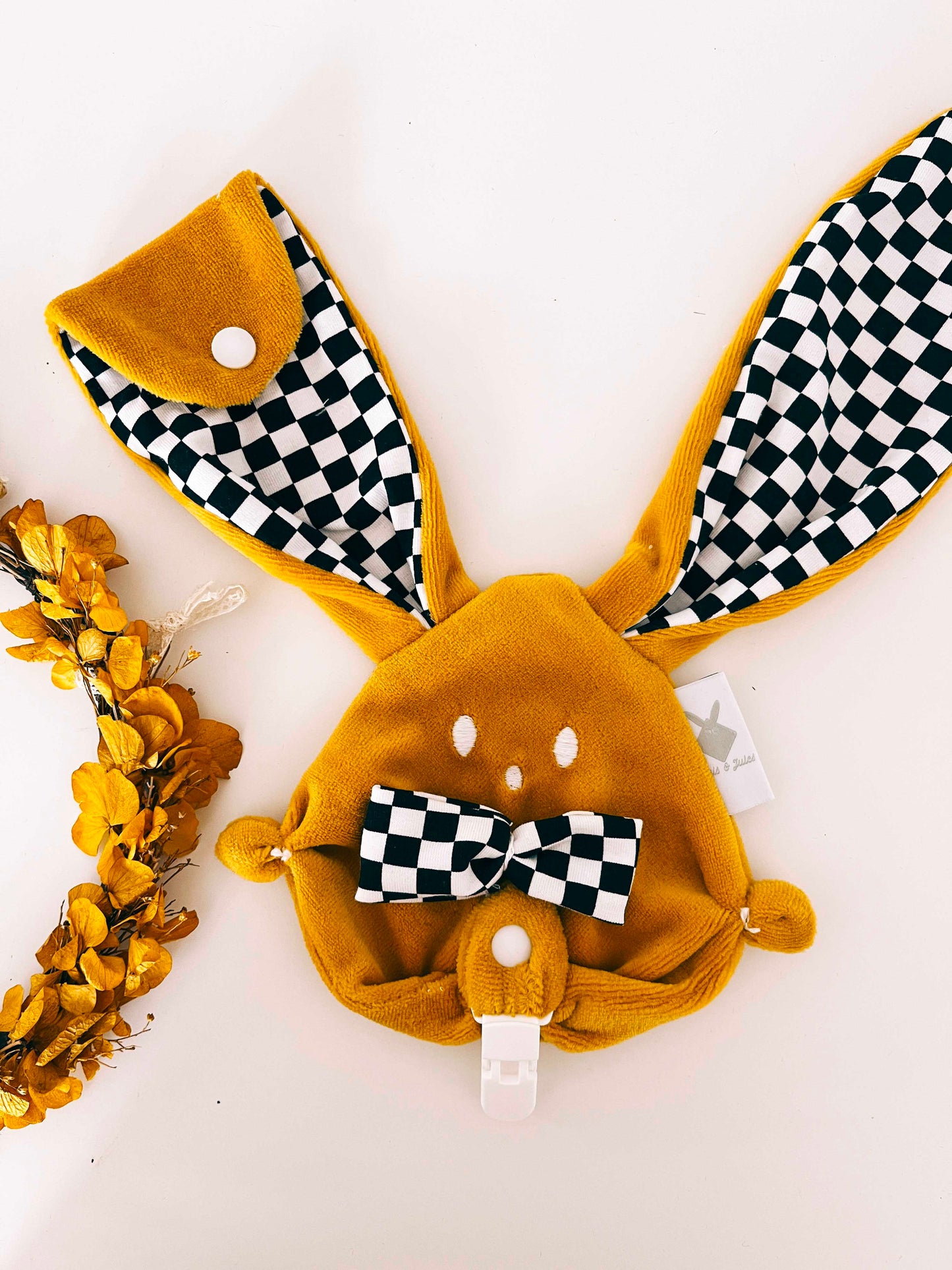 Attache-tétine Velours - Chessboard