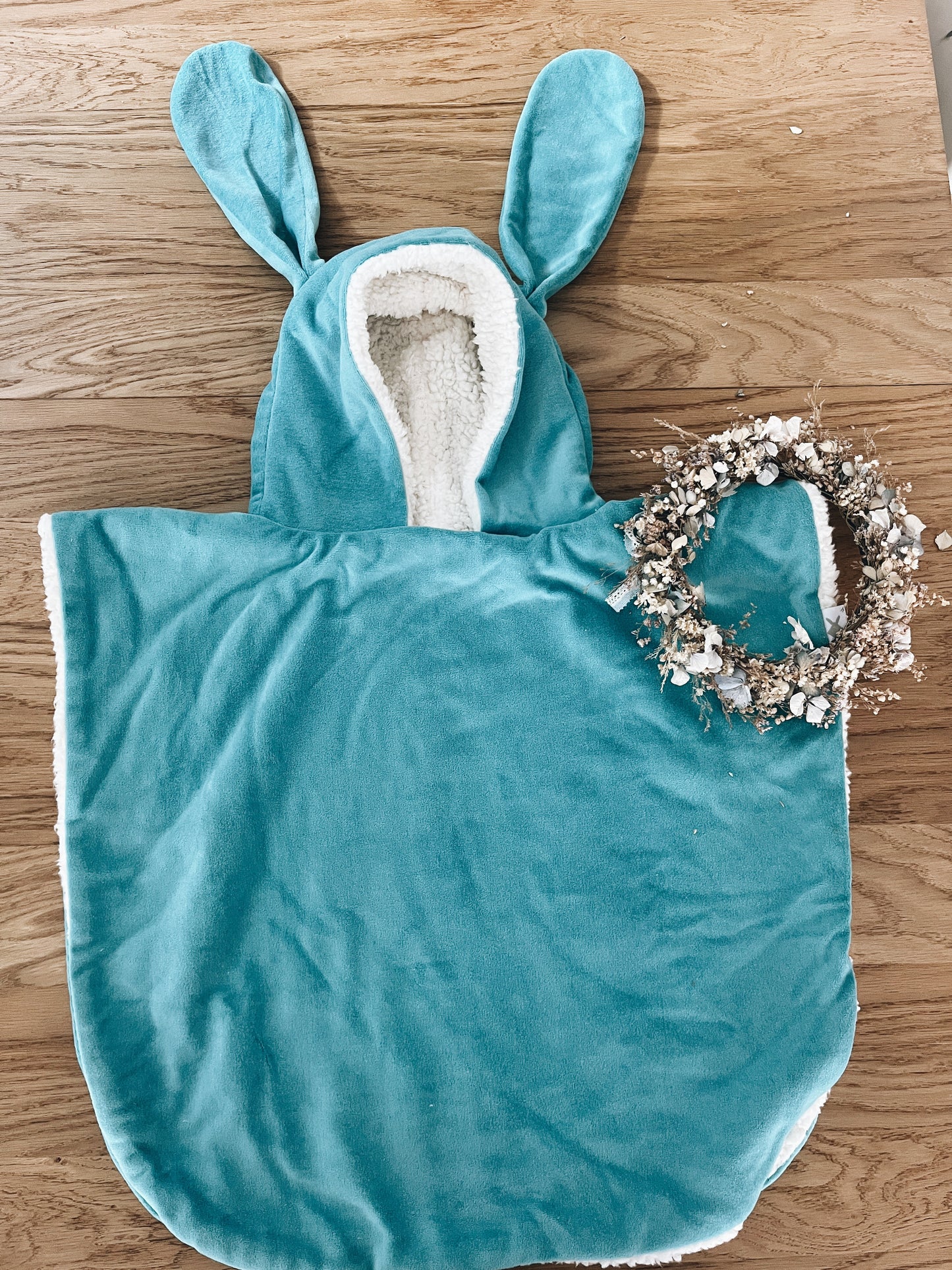 PROTOTYPE - Poncho - Velours Lagon uni