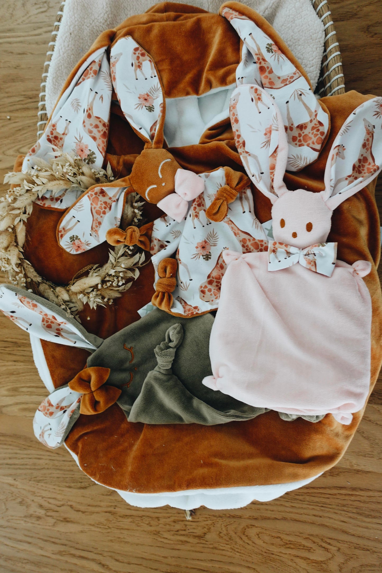 Bouillotte noyaux de cerise Velours - Girafes