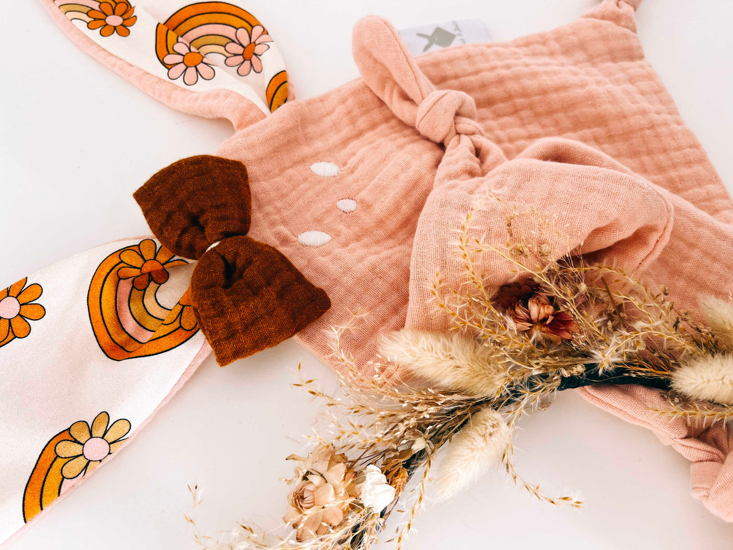 PROTOTYPE - Doudou Lange Mini Noeuds - Flower Rainbow