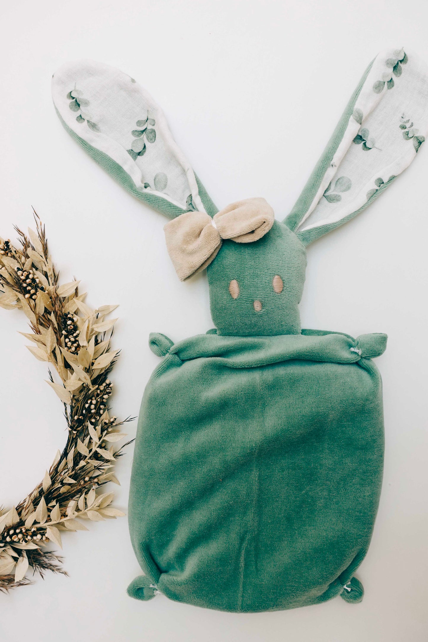 PROTOTYPE - Bouillotte noyaux de cerise Velours - Eucalyptus