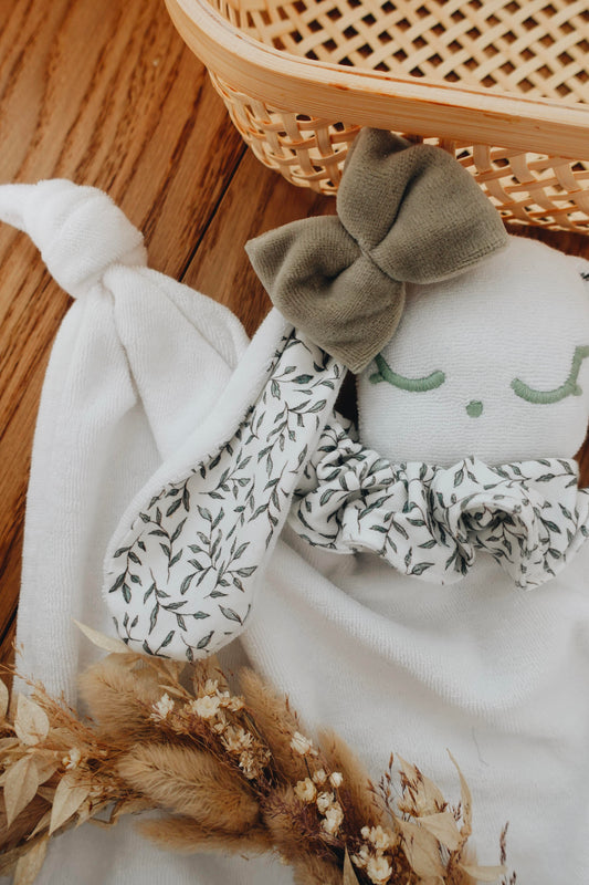 Doudou Éponge Gaufrette - Green Leaves