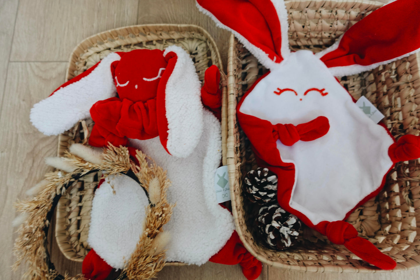 PROTOTYPE - Doudou Velours Mini Noeuds - Noël Moumoute