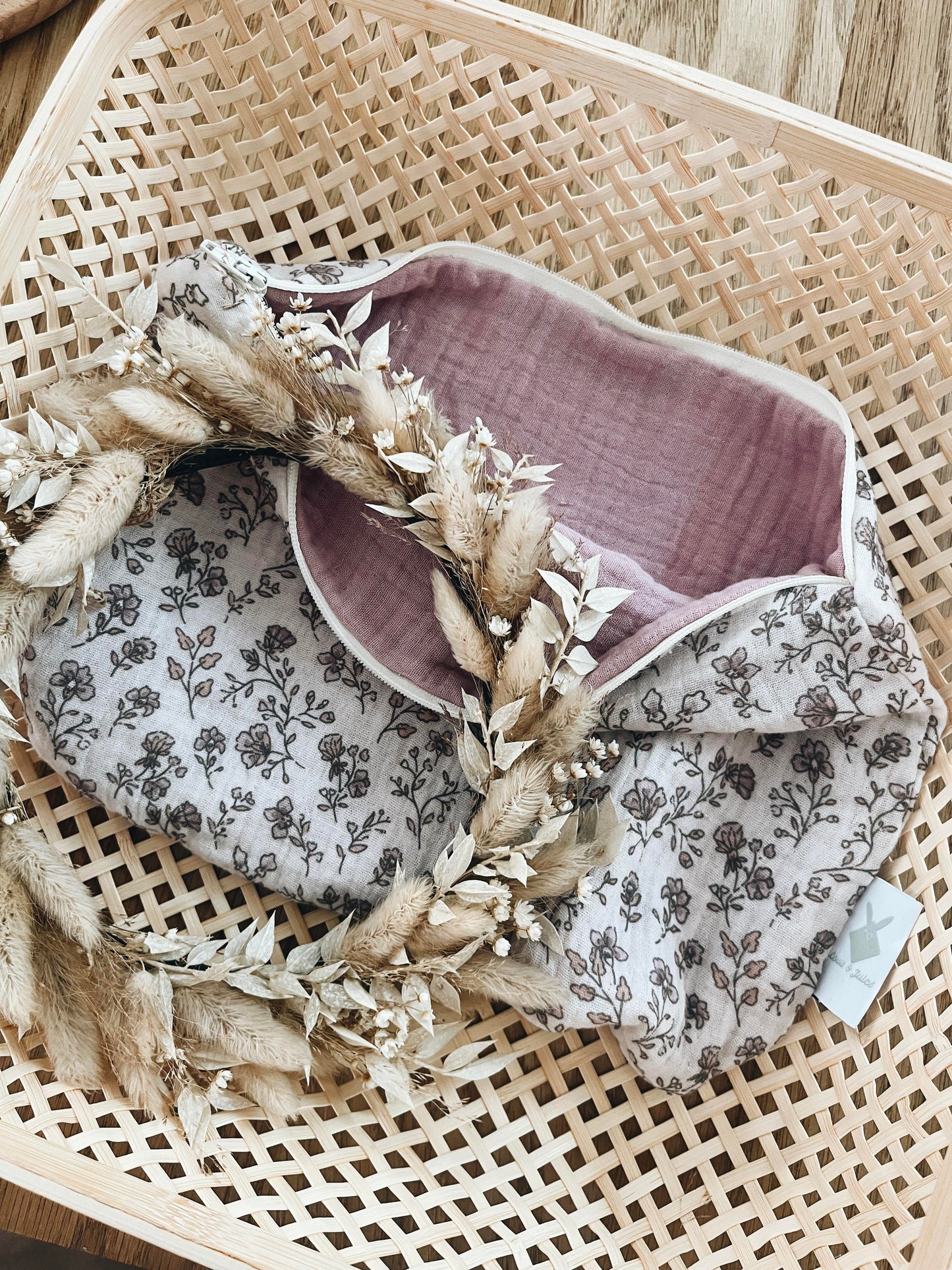 Petite Trousse Vintage Flowers personnalisable - Cadeau de Fin d'Année