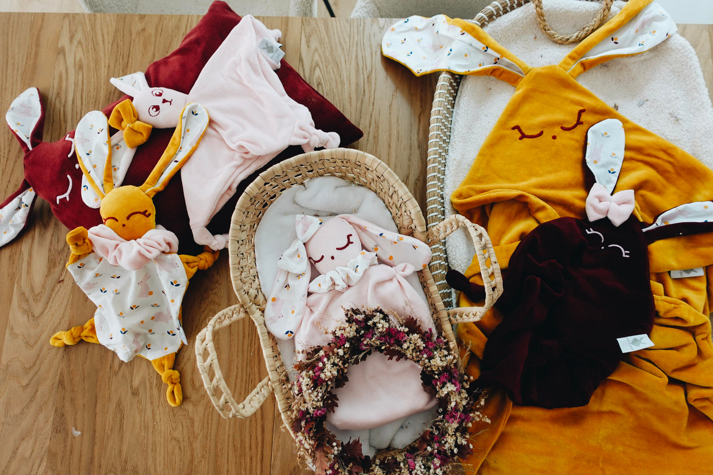 PROTOTYPE - Couverture Velours Noeuds 60x60cm - Lapinous