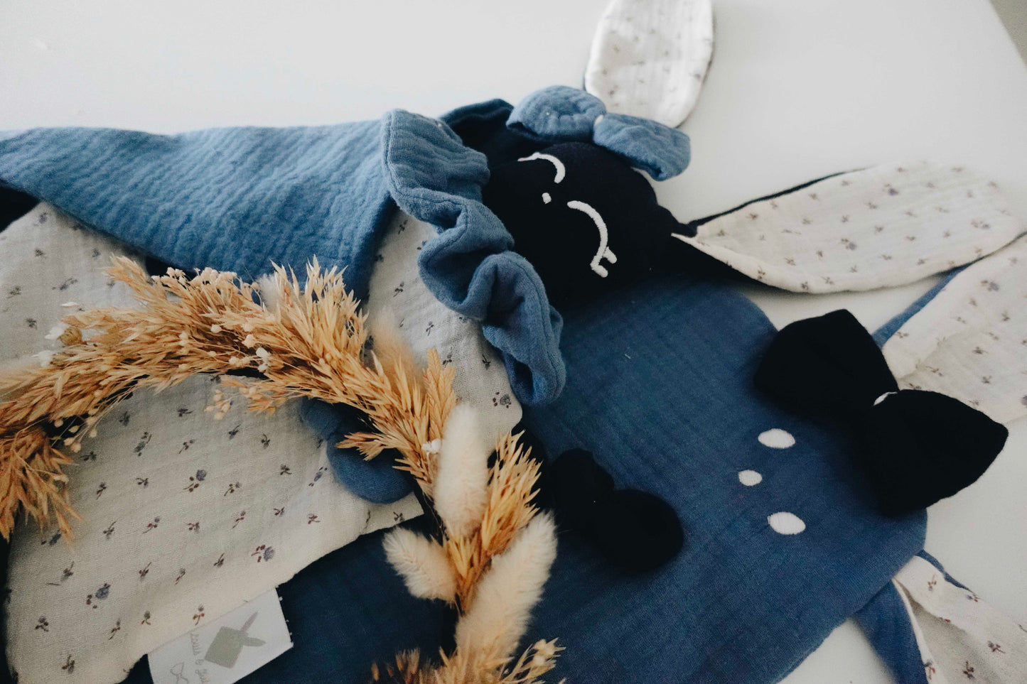 Doudou Lange Cocooning Noeuds - Blue Leaves