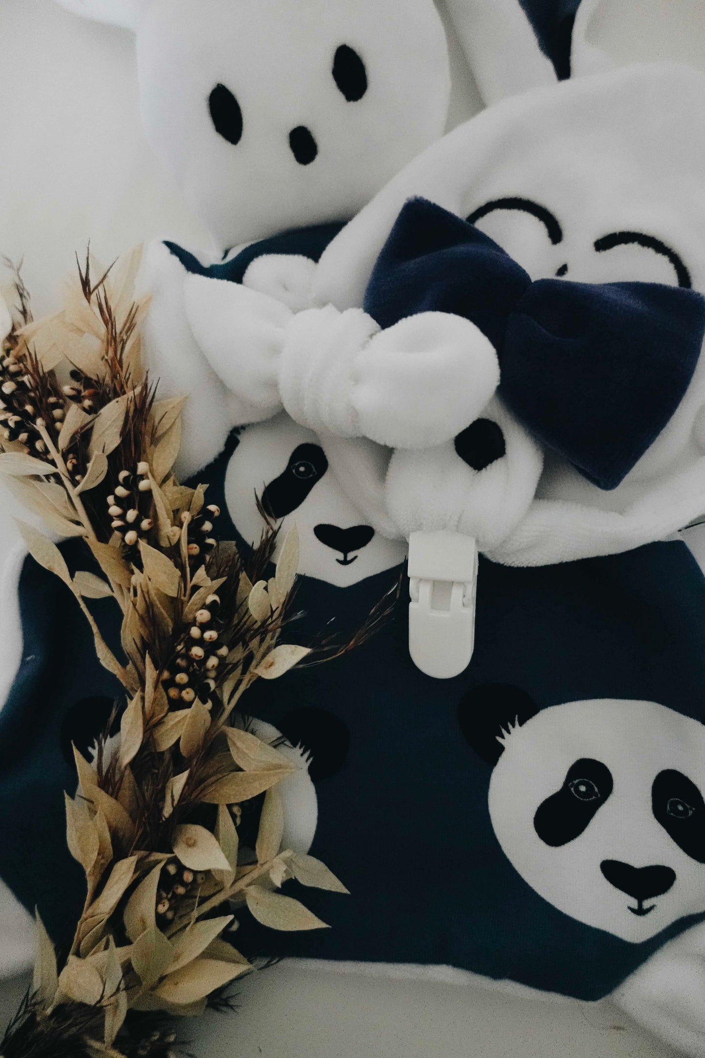 Attache-tétine Velours - Pandas