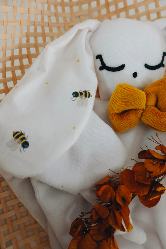 Doudou Velours Câlin Noeuds - Abeilles