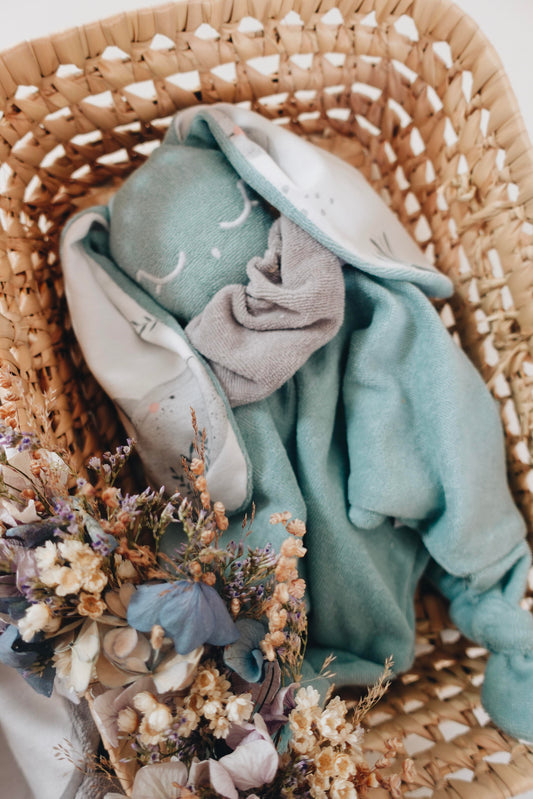 Doudou Eponge Câlin Noeuds - Aqua