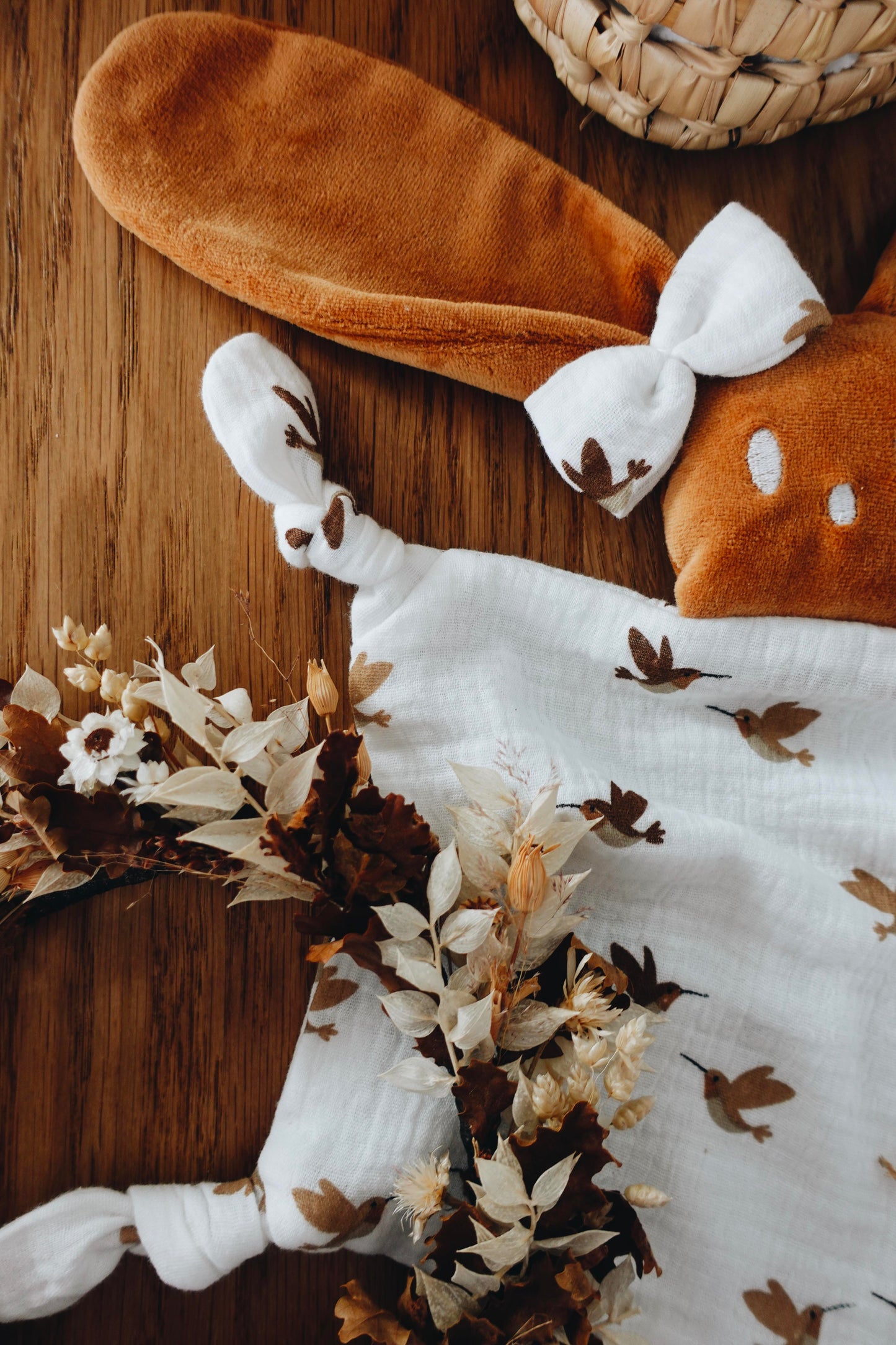 Doudou Mousseline Oiseaux