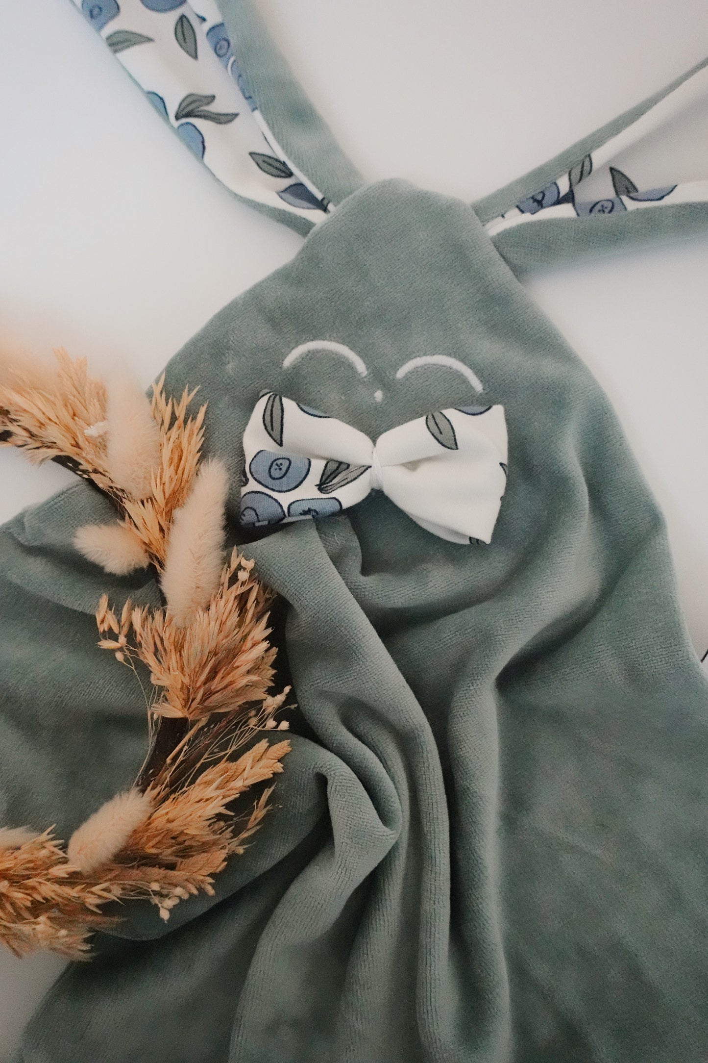 Doudou Velours Classique Noeuds - Blueberries