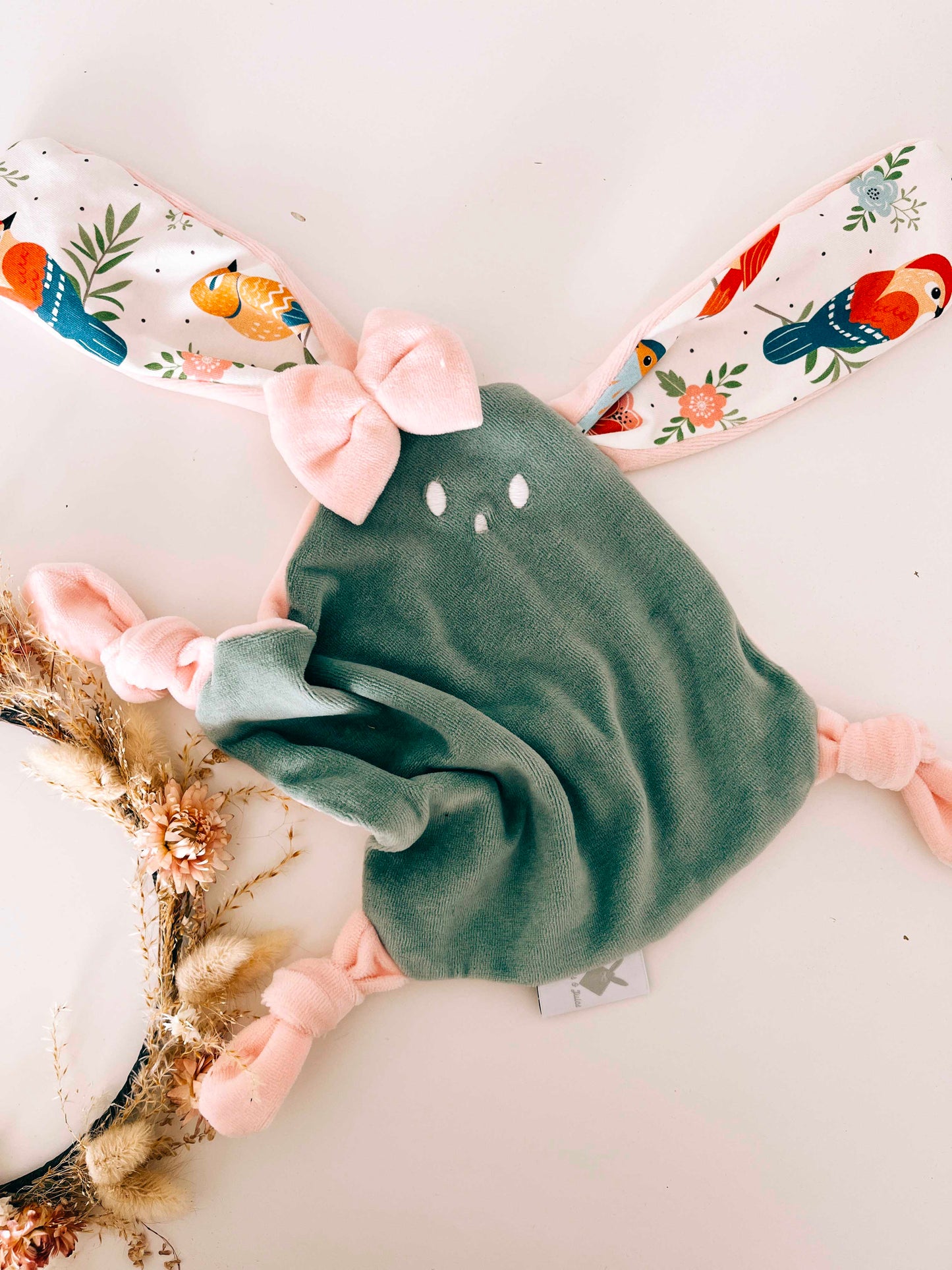 Doudou Velours Mini Noeuds - Singing Birds