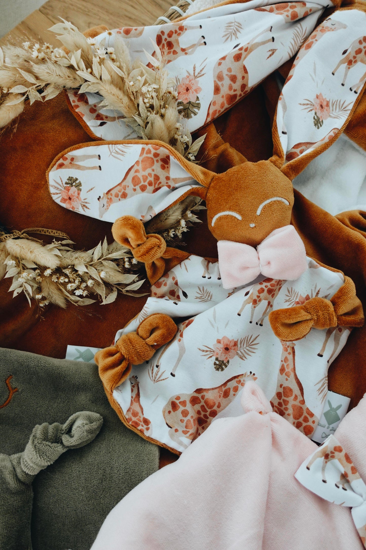 Doudou Velours Chouchou - Girafes