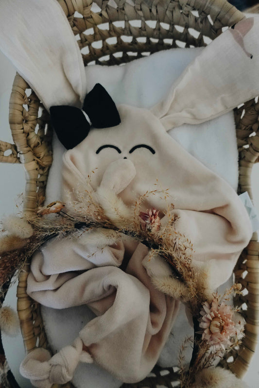 PROTOTYPE - Doudou Velours Classique Noeuds - Flamands Rose