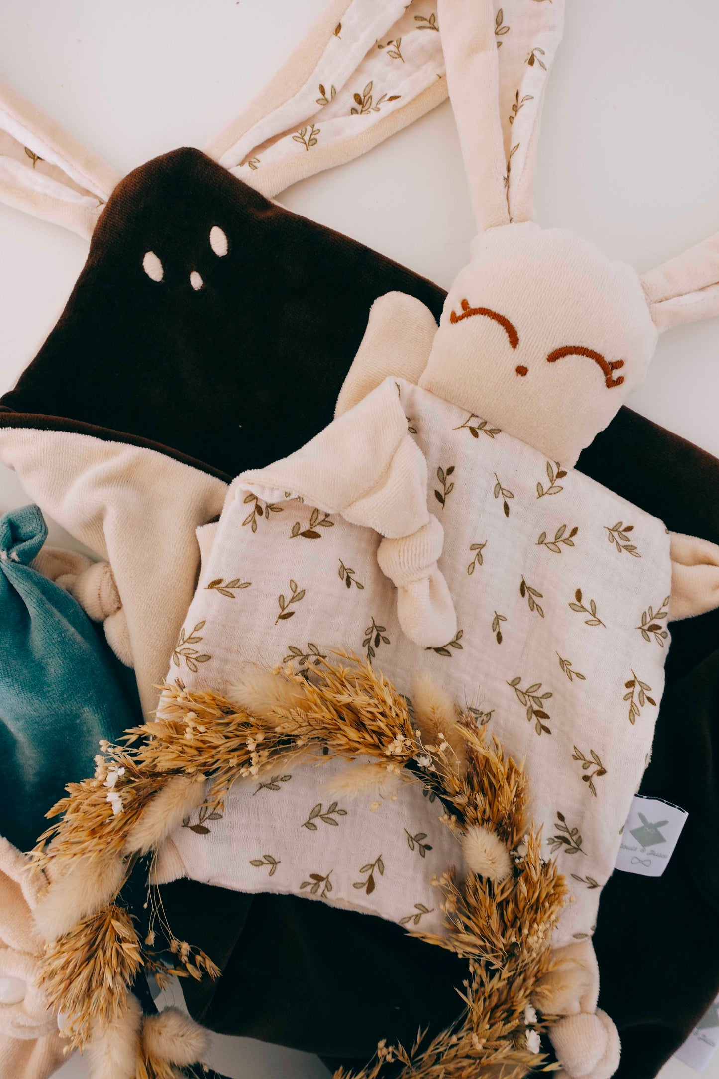 PROTOTYPE - Doudou Velours Cocooning Noeuds - Petit Feuillage