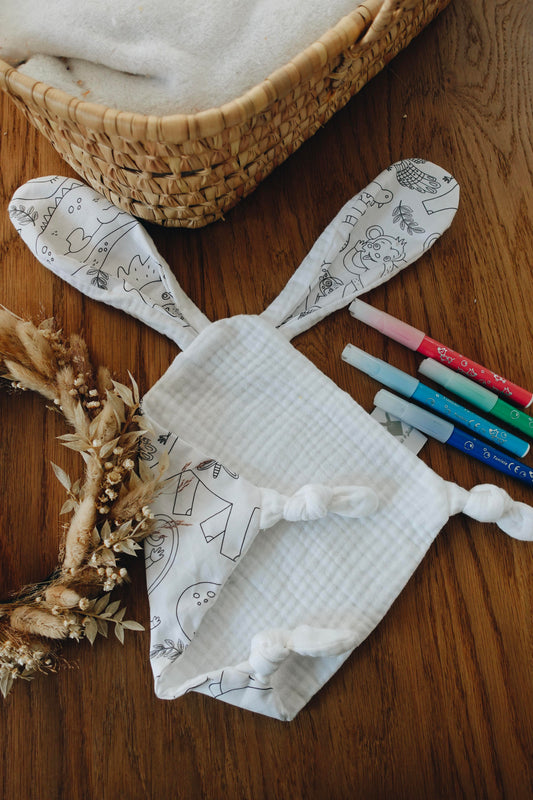 PROTOTYPE - Doudou Lange Mini Noeuds - Coloriages Animaux