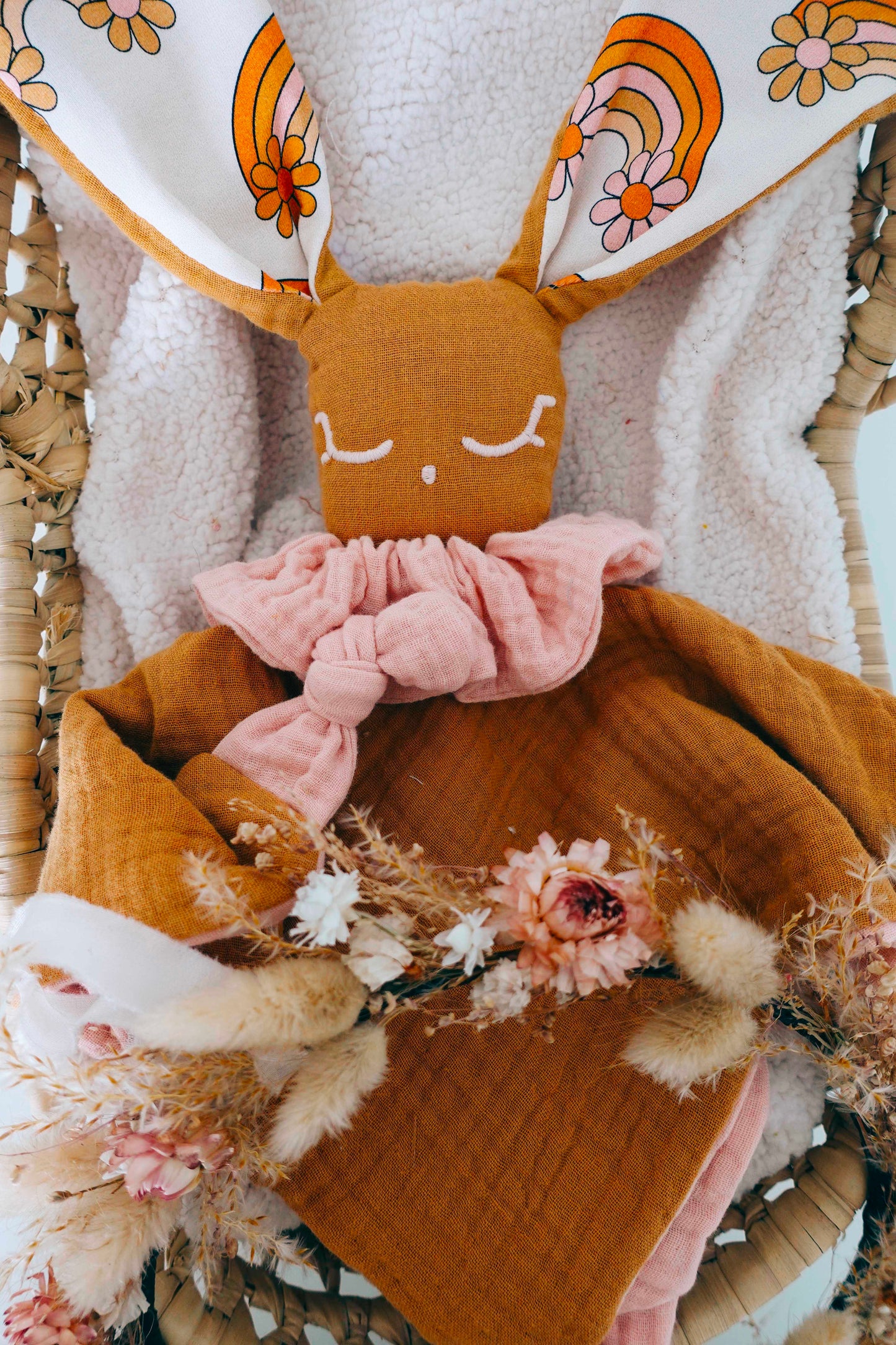 Doudou Lange Câlin Noeuds - Flower Rainbow