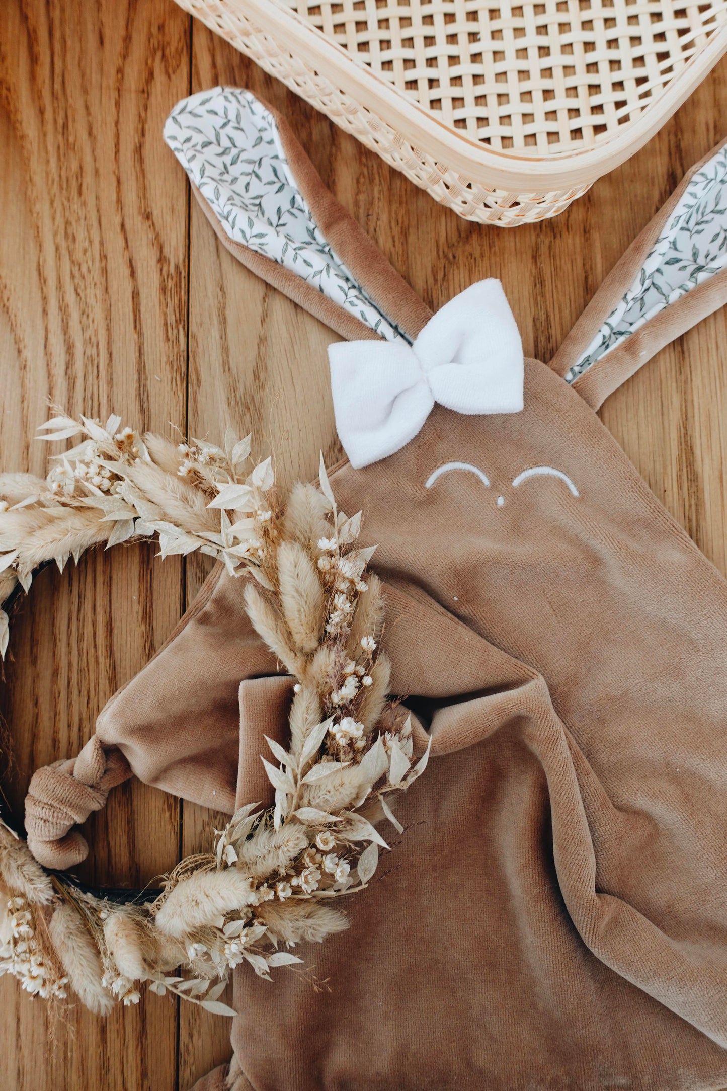 Doudou Velours Classique Noeuds - Green Leaves