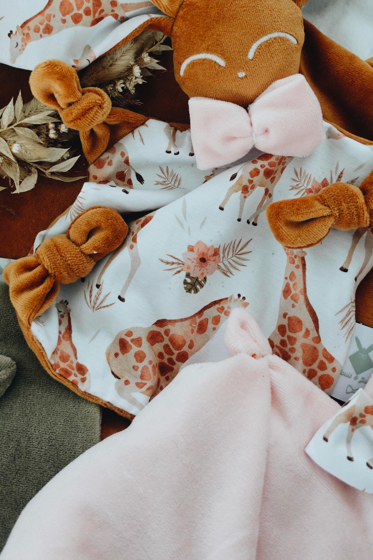 Doudou Velours Chouchou - Girafes